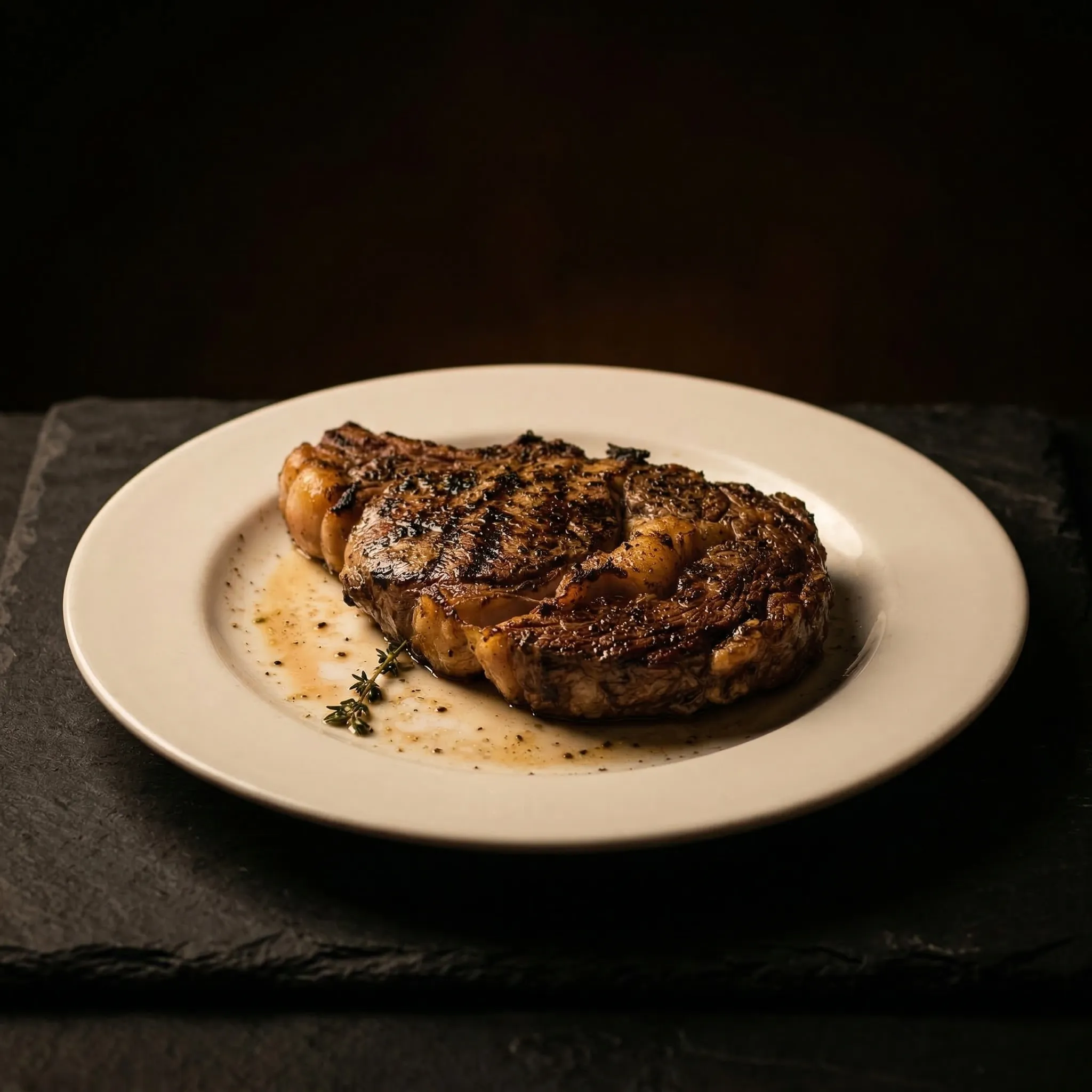 Dark & Moody style — enhanced food photo by FoodPicAI